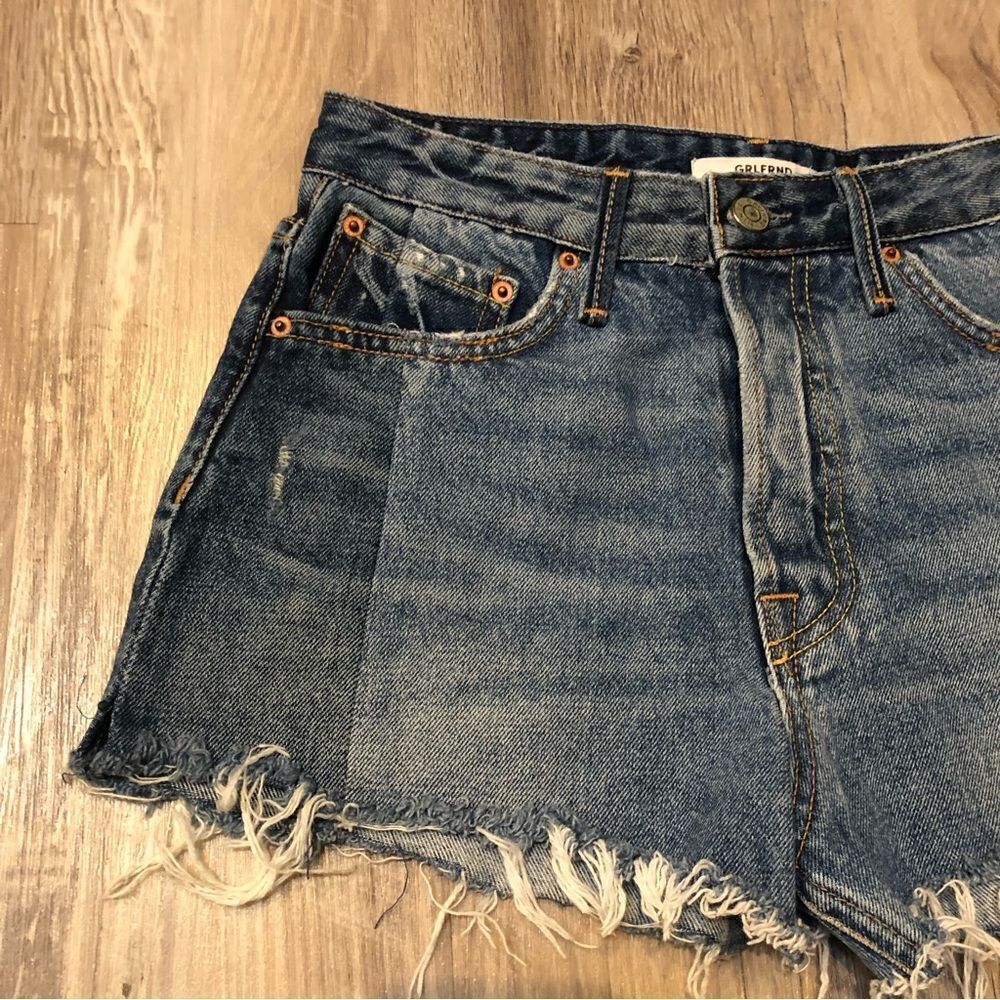 GRLFRND Distressed Blue Jean Shorts - Picture 2 of 9